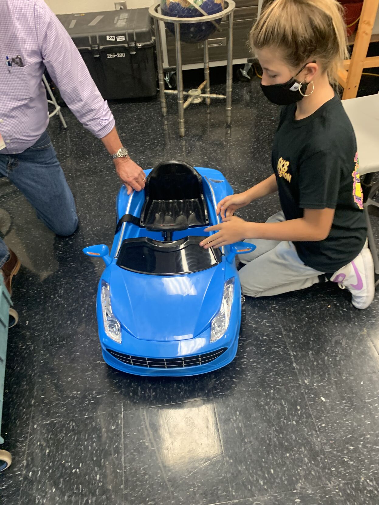 Go Baby Go blue vehicle